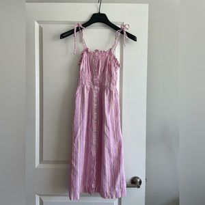 Universal Thread striped linen dress with tie straps — size XS